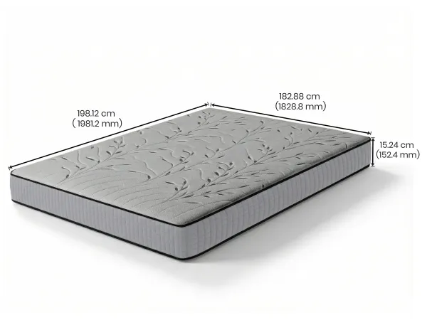 Rio Engineered Wood King Bed With Mattress King Latex Foam (78 x 72 x 6 inches)